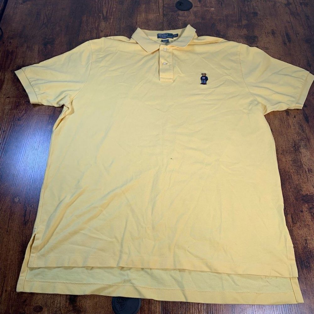 Mens Ralph lauren Polo shirt bear‎ XXL 2XL short sleeves (READ)